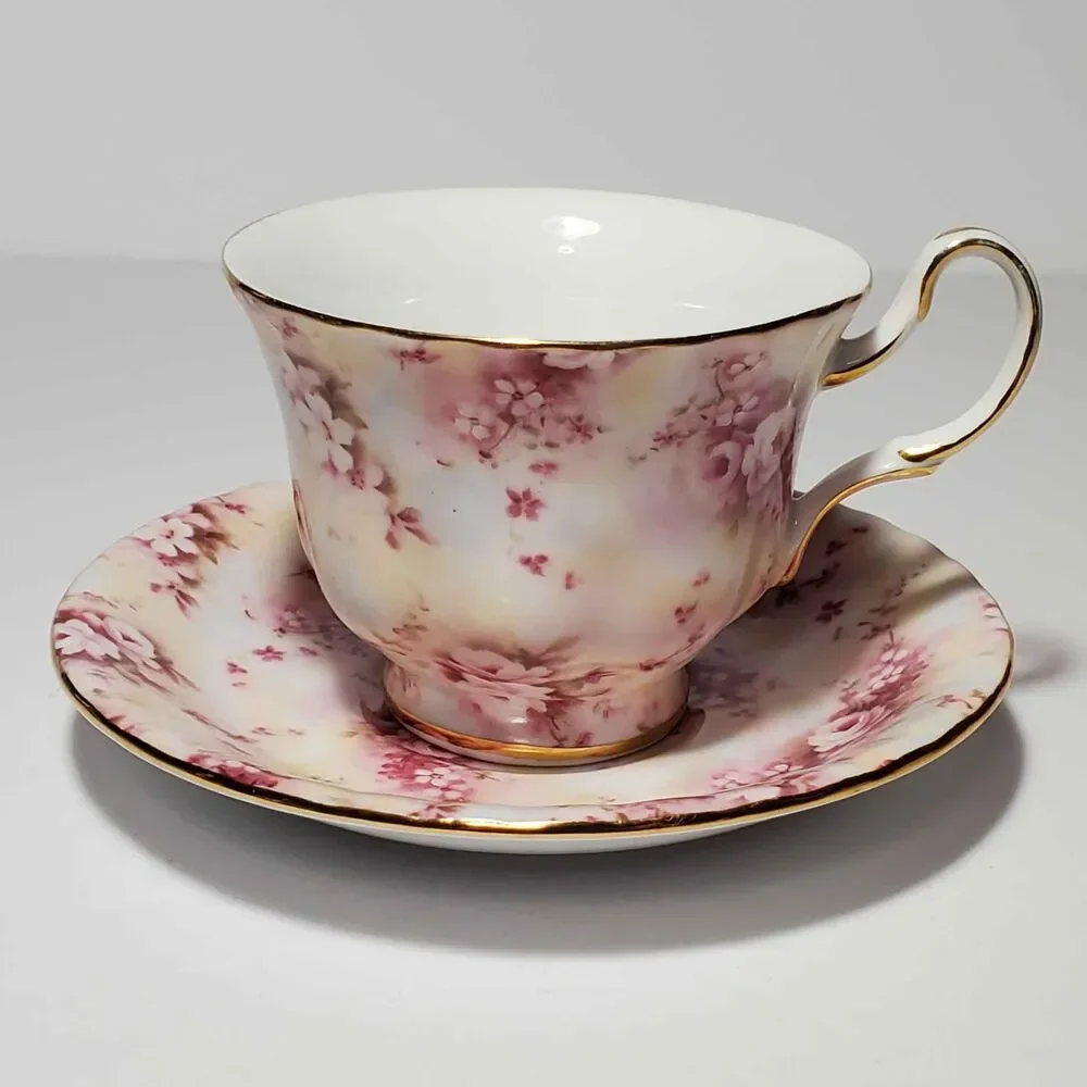 Pink Roses Teacup and Saucer Chintz